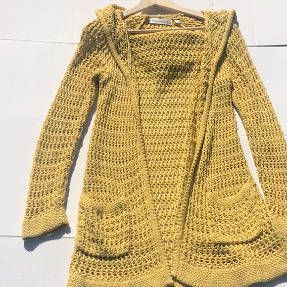 Anthropologie Sweaters - Anthro Charlie & Robin Yellow Hooded Sweater